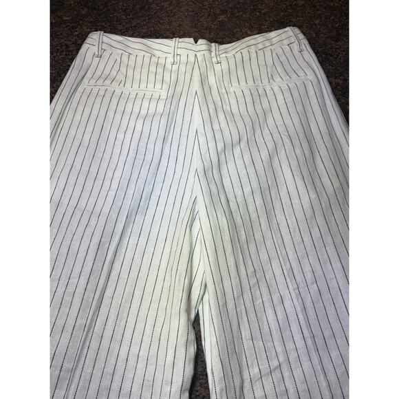 Rag & Bone White Striped Wide Leg Linen Cotton Pants Size 8 NWT - Picture 15 of 16